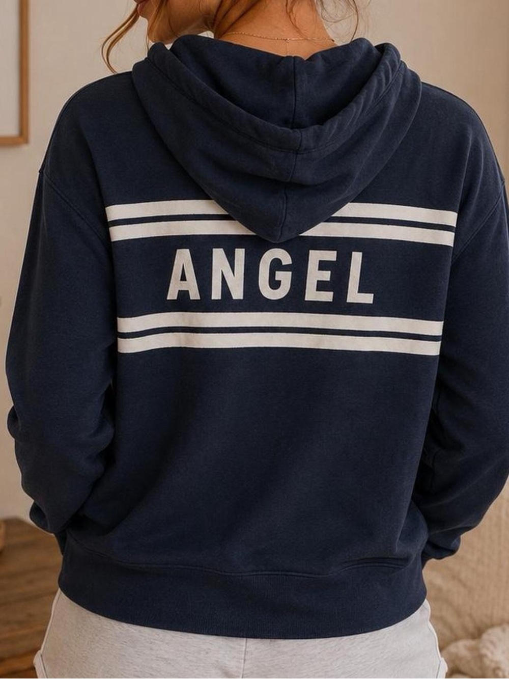 Victoria’s Secret Angel Navy Striped Zip Hoodie XS